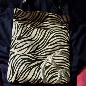 Cute retro black and white handbag with